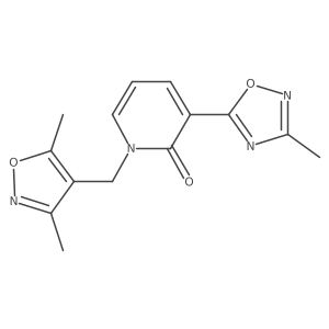 1-[(3,5-dimethylisoxazol-4-yl)methyl]-3-(3-methyl-1,2,4-oxadiazol-5-yl)pyridin-2(1H)-one Structure