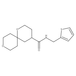 N-(thiophen-2-ylmethyl)-1,9-dioxa-4-azaspiro[5.5]undecane-4-carboxamide结构式