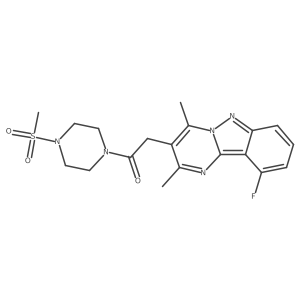 2-(10-Fluoro-2,4-dimethylpyrimido[1,2-b]indazol-3-yl)-1-[4-(methylsulfonyl)piperazin-1-yl]ethanone结构式