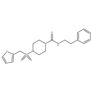 4-((furan-2-ylmethyl)sulfonyl)-N-phenethylpiperidine-1-carboxamide结构式