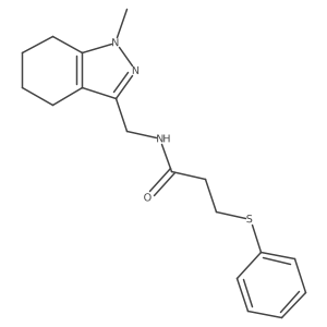 N-((1-methyl-4,5,6,7-tetrahydro-1H-indazol-3-yl)methyl)-3-(phenylthio)propanamide结构式
