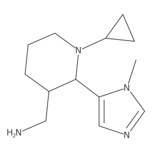 (1-Cyclopropyl-2-(1-methyl-1h-imidazol-5-yl)piperidin-3-yl)methanamine结构式