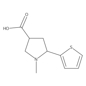 1-Methyl-5-(thiophen-2-yl)pyrrolidine-3-carboxylic acid结构式