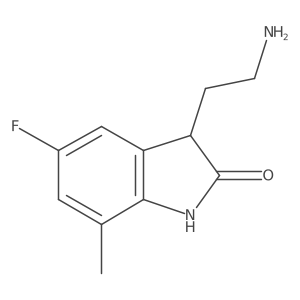 3-(2-aminoethyl)-5-fluoro-7-methyl-2,3-dihydro-1H-indol-2-one结构式