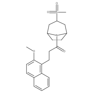 3-(2-methoxynaphthalen-1-yl)-1-((1R,5S)-3-(methylsulfonyl)-8-azabicyclo[3.2.1]octan-8-yl)propan-1-one Structure