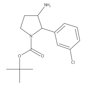 tert-Butyl 3-amino-2-(3-chlorophenyl)pyrrolidine-1-carboxylate Structure