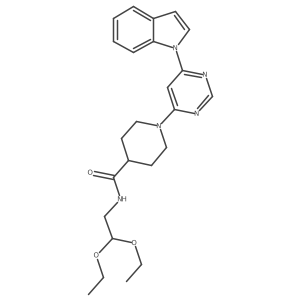 1-(6-(1H-indol-1-yl)pyrimidin-4-yl)-N-(2,2-diethoxyethyl)piperidine-4-carboxamide Structure