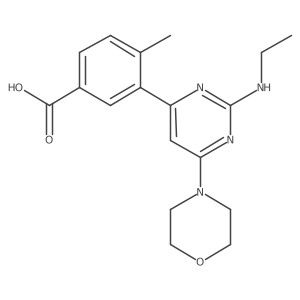 3-(2-(Ethylamino)-6-morpholinopyrimidin-4-yl)-4-methylbenzoic acid Structure
