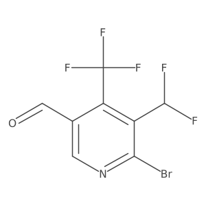 6-Bromo-5-(difluoromethyl)-4-(trifluoromethyl)nicotinaldehyde Structure