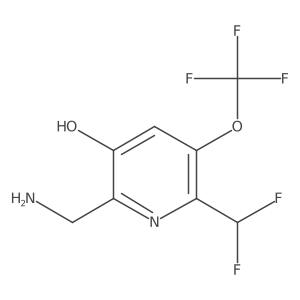 2-(Aminomethyl)-6-(difluoromethyl)-3-hydroxy-5-(trifluoromethoxy)pyridine结构式