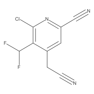 6-Chloro-4-(cyanomethyl)-5-(difluoromethyl)picolinonitrile Structure