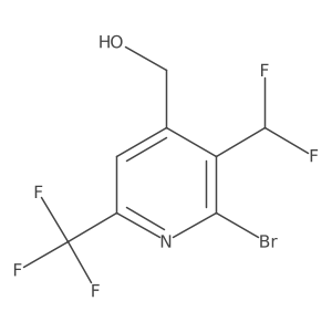 (2-Bromo-3-(difluoromethyl)-6-(trifluoromethyl)pyridin-4-yl)methanol Structure