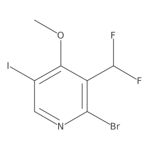 2-Bromo-3-(difluoromethyl)-5-iodo-4-methoxypyridine结构式