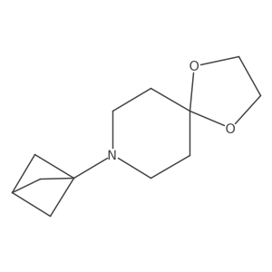 8-(Bicyclo[1.1.1]pentan-1-yl)-1,4-dioxa-8-azaspiro[4.5]decane结构式