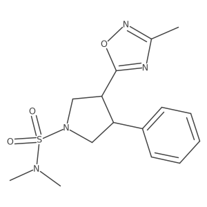 N,N-dimethyl-3-(3-methyl-1,2,4-oxadiazol-5-yl)-4-phenylpyrrolidine-1-sulfonamide结构式