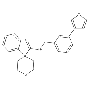 N-((5-(furan-3-yl)pyridin-3-yl)methyl)-4-phenyltetrahydro-2H-pyran-4-carboxamide Structure