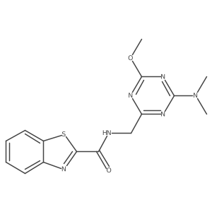 N-((4-(dimethylamino)-6-methoxy-1,3,5-triazin-2-yl)methyl)benzo[d]thiazole-2-carboxamide Structure