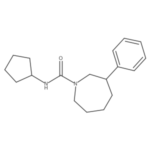 N-cyclopentyl-3-phenylazepane-1-carboxamide结构式