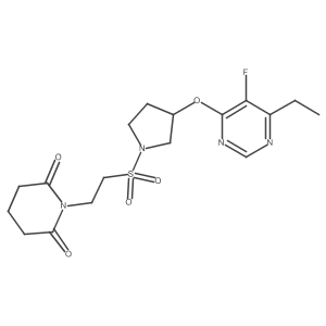 1-(2-((3-((6-Ethyl-5-fluoropyrimidin-4-yl)oxy)pyrrolidin-1-yl)sulfonyl)ethyl)piperidine-2,6-dione Structure