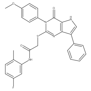 N-(5-fluoro-2-methylphenyl)-2-((3-(4-methoxyphenyl)-4-oxo-7-phenyl-4,5-dihydro-3H-pyrrolo[3,2-d]pyrimidin-2-yl)thio)acetamide Structure