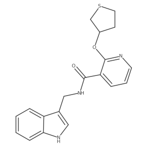 N-((1H-indol-3-yl)methyl)-2-((tetrahydrothiophen-3-yl)oxy)nicotinamide Structure