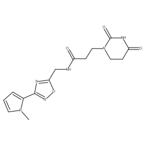 3-(2,4-dioxo-1,3-diazinan-1-yl)-N-[[3-(1-methylpyrrol-2-yl)-1,2,4-oxadiazol-5-yl]methyl]propanamide Structure