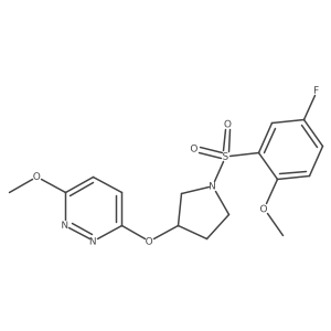 3-((1-((5-Fluoro-2-methoxyphenyl)sulfonyl)pyrrolidin-3-yl)oxy)-6-methoxypyridazine结构式