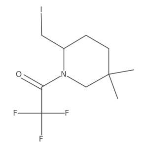 2,2,2-Trifluoro-1-[2-(iodomethyl)-5,5-dimethylpiperidin-1-yl]ethan-1-one结构式
