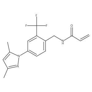 N-{[4-(3,5-dimethyl-1H-pyrazol-1-yl)-2-(trifluoromethyl)phenyl]methyl}prop-2-enamide Structure