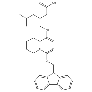 (3S)-3-{[(1-{[(9H-fluoren-9-yl)methoxy]carbonyl}piperidin-2-yl)formamido]methyl}-5-methylhexanoic acid结构式