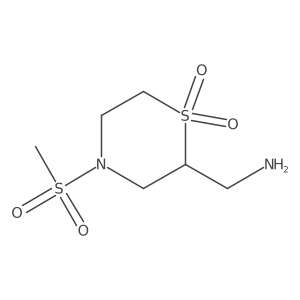 2-(Aminomethyl)-4-methanesulfonyl-1lambda6-thiomorpholine-1,1-dione结构式