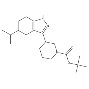 tert-butyl 3-[5-(propan-2-yl)-4,5,6,7-tetrahydro-1H-indazol-3-yl]piperidine-1-carboxylate结构式