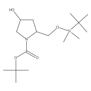 tert-butyl (2S,4S)-2-(((tert-butyldimethylsilyl)oxy)methyl)-4-hydroxypyrrolidine-1-carboxylate结构式