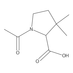 1-Acetyl-3,3-dimethylpyrrolidine-2-carboxylic acid结构式