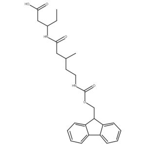 (3R)-3-[5-({[(9H-fluoren-9-yl)methoxy]carbonyl}amino)-3-methylpentanamido]pentanoic acid Structure