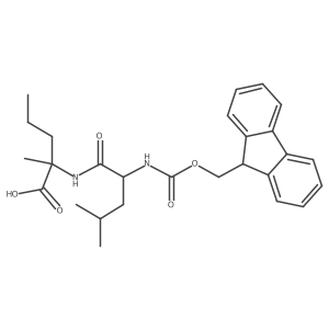 2-[(2R)-2-({[(9H-fluoren-9-yl)methoxy]carbonyl}amino)-4-methylpentanamido]-2-methylpentanoic acid结构式