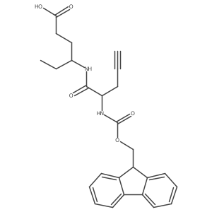 4-[2-({[(9H-fluoren-9-yl)methoxy]carbonyl}amino)pent-4-ynamido]hexanoic acid Structure