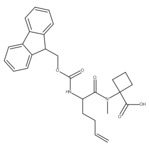 1-[2-({[(9H-fluoren-9-yl)methoxy]carbonyl}amino)-N-methylhex-5-enamido]cyclobutane-1-carboxylic acid结构式