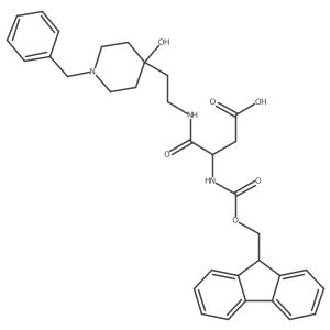 3-{[2-(1-benzyl-4-hydroxypiperidin-4-yl)ethyl]carbamoyl}-3-({[(9H-fluoren-9-yl)methoxy]carbonyl}amino)propanoic acid Structure