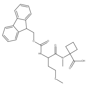 1-[2-({[(9H-fluoren-9-yl)methoxy]carbonyl}amino)-N-methyl-4-(methylsulfanyl)butanamido]cyclobutane-1-carboxylic acid Structure