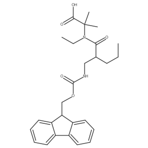 2-{N-ethyl-2-[({[(9H-fluoren-9-yl)methoxy]carbonyl}amino)methyl]pentanamido}-2-methylpropanoic acid结构式