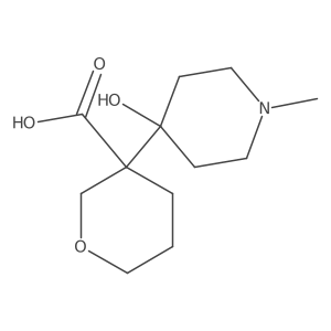 3-(4-Hydroxy-1-methylpiperidin-4-yl)oxane-3-carboxylic acid结构式