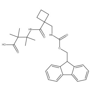 3-({1-[({[(9H-fluoren-9-yl)methoxy]carbonyl}amino)methyl]cyclobutyl}formamido)-2,2,3-trimethylbutanoic acid Structure
