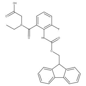 2-{N-ethyl-1-[2-({[(9H-fluoren-9-yl)methoxy]carbonyl}amino)-3-fluorophenyl]formamido}acetic acid结构式