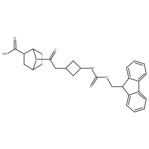 7-{2-[3-({[(9H-fluoren-9-yl)methoxy]carbonyl}amino)cyclobutyl]acetyl}-7-azabicyclo[2.2.1]heptane-2-carboxylic acid Structure