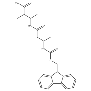 3-[3-({[(9H-fluoren-9-yl)methoxy]carbonyl}amino)butanamido]-2-methylbutanoic acid结构式