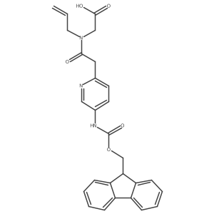 2-{2-[5-({[(9H-fluoren-9-yl)methoxy]carbonyl}amino)pyridin-2-yl]-N-(prop-2-en-1-yl)acetamido}acetic acid结构式
