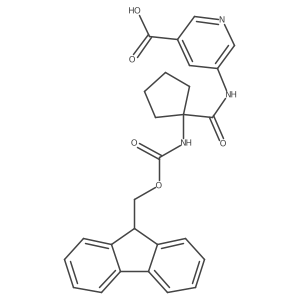5-[1-({[(9H-fluoren-9-yl)methoxy]carbonyl}amino)cyclopentaneamido]pyridine-3-carboxylic acid结构式