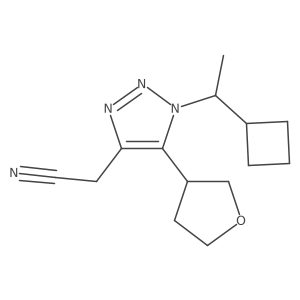 2-[1-(1-cyclobutylethyl)-5-(oxolan-3-yl)-1H-1,2,3-triazol-4-yl]acetonitrile结构式