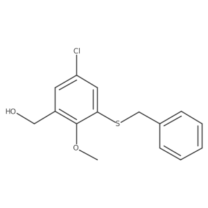 (3-(Benzylthio)-5-chloro-2-methoxyphenyl)methanol结构式